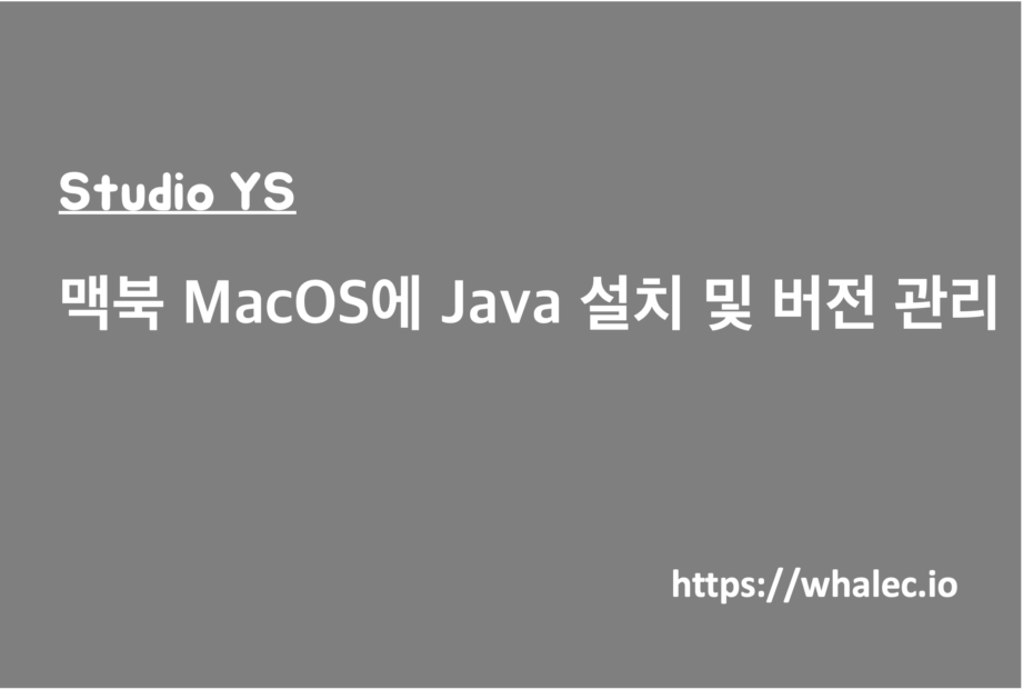 맥북 MacOS에 Java 설치 . 및 버전 관리